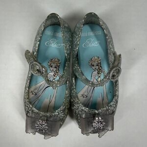 Mini Melissa Shoes Toddler Size 9 Disney Princess Elsa Sweet Love Glitter Blue